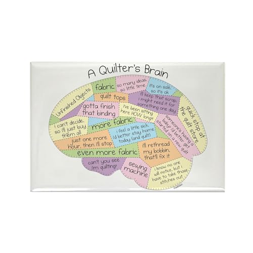 CafePress Quilter's Brain Rectangle Magnet, 3