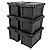 IRIS USA 5 Gallon Lockable Storage Bins with Lids, 6 Pack - Made in USA, Heavy Duty, Stackable Containers, Garage Organizing Bins Moving Tubs, Rugged Sturdy Equipment Utility Box - Black