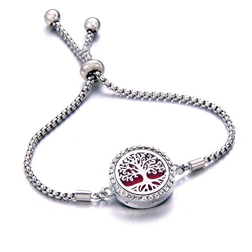 Moaspr 9868619228946 Men'S Cuff Bracelets Women'S Link Bracelets Perfume Bracelet Essential Oil Diffuser Aromatherapy Small Box Bracelet Stainless Steel Diffuser Bracelet-E cover