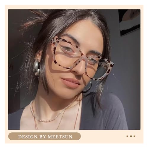 Image of MEETSUN Blue Light Blocking Glasses for Women Trendy Cat Eye Frame