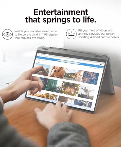 Image of Lenovo IdeaPad Flex 5 15.6 Inch FHD Touchscreen Laptop, Backlit Keyboard, Fingerprint Reader, Intel 11th Core i5-1135G7, Quad-Core Processor, 8GB RAM, 1TB SSD, Windows 11, Graphite Gray, WiFi 6
