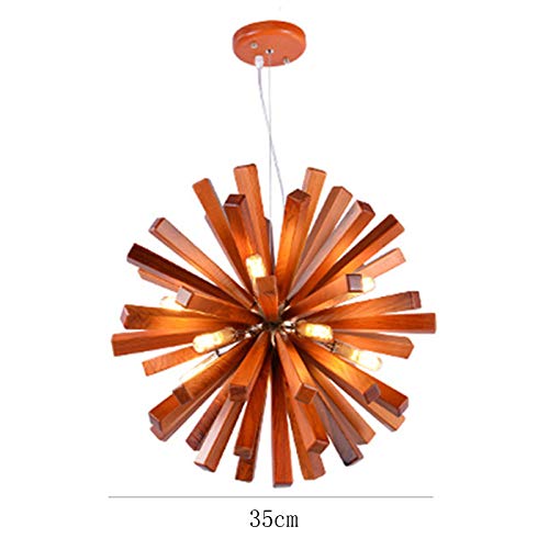 Lustre pissenlit en bois G4 suspension design scandinave salon et bureau 35cm - 2