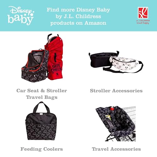 Image of Disney Baby by J.L. Childress Full Body Portable Changing Pad for Babies - Diaper Changing Mat for Travel, Baby Accessory Essentials, Wipeable & Water-Resistant, Foldable & Compact- Mickey Mouse Black