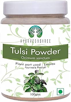 AYURVEDASHREE Tulsi Powder Holy Basil Powder 100 Gm | Ocimum Sanctum | Tulsi Leaves Powder | Tulsi Leaf | Vegan | Non GMO | Gluten Free