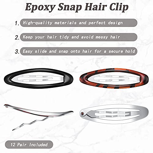 Waydress WAYDRESS-CLIPS-ME2076 12 Pcs Oval 2.8 In Tortoise Metal Hair Clips thumb #1