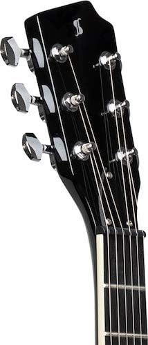 Stagg 6 String Hollow-Body Electric Guitar, Right, Full (SVY 533 BK),Black