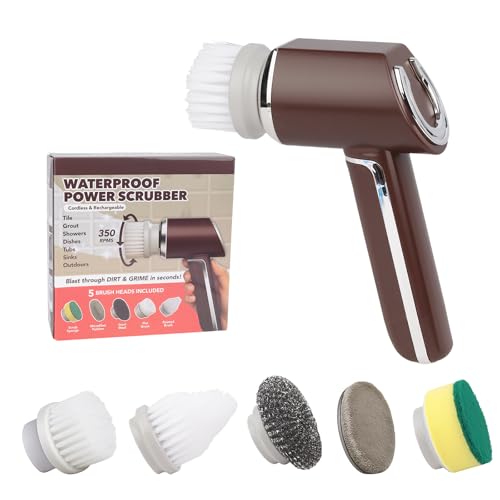 Reinigungsbürste Elektrisch - 5-in-1 Kabellose Electric Spin Horsepower Scrubber, Elektrische Fugenreiniger Putzbürste Cleaning Brush, Zum Putzen Im Bad, Reinigungsbürste Waschbürste