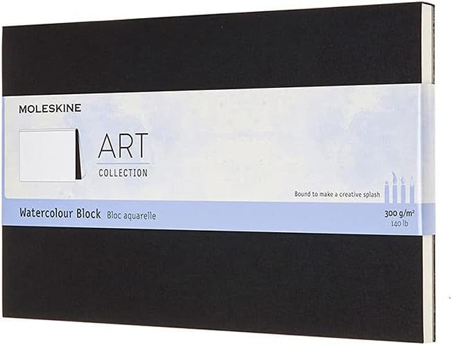 13 X 21 Cm Art Collection Water Block Album With Paper For Watercolours - Black