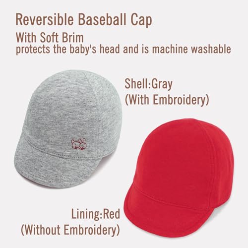 Keepersheep Baby Baseball Cap with Soft Brim - Cotton Knit Sun Hat - Reversible - Infant Sun hat for Indoor and Outdoor Use4