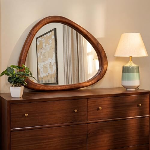 DREAMY WALLS 25'' Small Asymmetric Wall HD Mirror for Living Room...