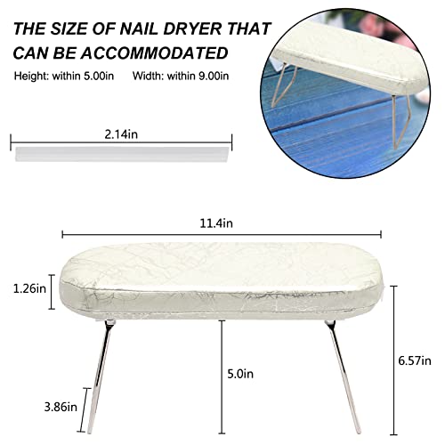 Ranrose Nail Arm Rest,White Nail Hand Rest Stand For Acrylic Nails Arm Rest,Foldable Manicure Hand Rest Cushion Stand With Hose Sleeve For Nail Tech Desk(White) #TOP3