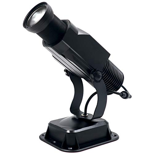 WAJECT LED Logo GOBO Projector with Manual Zoom Light Including Free Custom Glass GOBO to Project Image Indoor for Company Store Wedding Event Advertising Restaurant (Black)