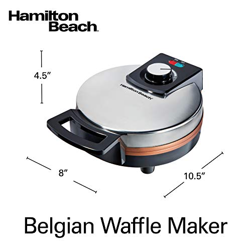 Hamilton Beach Máquina de waffle belga com placas revestidas de cerâmica antiaderentes sem PFA, cont