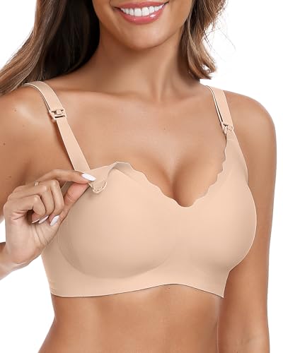 Vertvie Nursing Bras for Breastfeeding Seamless Comfort Maternity Bra Wireless ...