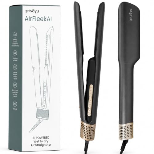 AirFleek AI – Air Straight | 2-in-1 Wet to Dry Hair Straightener & Blow Dryer with AI Heat Control, 110,000 RPM High-Speed Airflow, Ionic Frizz Reduction, Lightweight & No Heat Damage