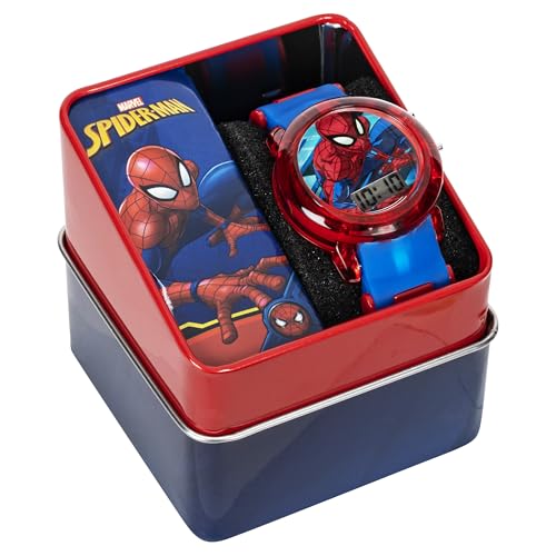 Marvel Relógio de quartzo para meninos com pulseira de plástico, azul, 20 (modelo: SPD4464)