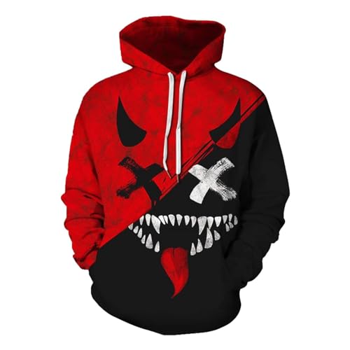 tongfeng Sudadera con capucha gráfica para mujer y hombre, con estampado 3D, sudadera con capucha divertida de hip hop, sudaderas con capucha de rock, sudaderas casuales para la calle para tienda y