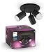 Produktbild Philips Hue White & Color Ambiance Fugato Spot 3 flg. schwarz 3x350lm, dimmbar, 16 Mio. Farben, steuerbar via App, kompatibel mit Amazon Alexa (Echo, Echo Dot)