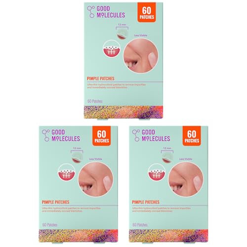Image of Good Molecules Pimple Patches Pack 3 - 180 Patches (60 x 3 Pack) | Ultra-Thin Hydrocolloid Patches to Conceal Breakouts, Blackheads & Blemishes