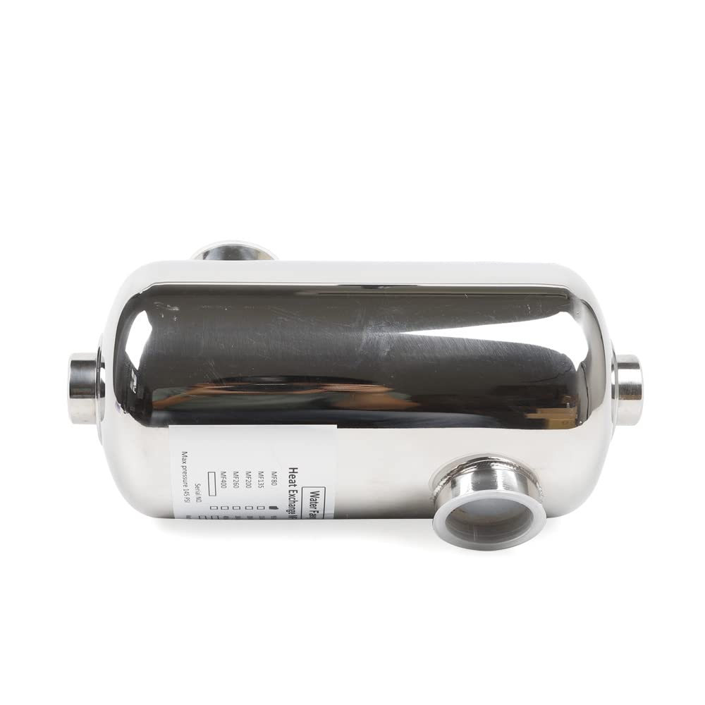 Pompa di calore per piscina in acciaio inox, scambiatore di calore per piscina, riscaldamento ad alta efficienza, per piscine, terme, bagni caldi, argento, 28 kw, 292 x 134 mm