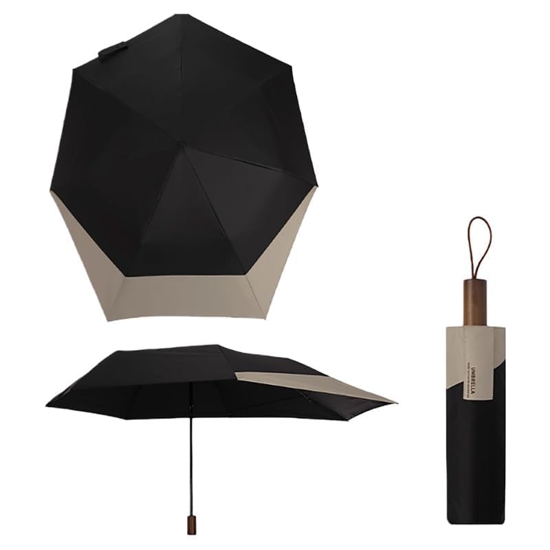 Parapluie de voyage solide anti-vent pliable avec toile téflon