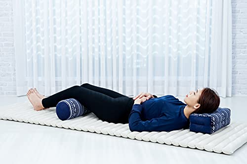 Image of Leewadee Small Yoga Bolster - Shape-Retaining Cervical Neck Roll, Tube Pillow for Comfortable Reading, Kapok Filling, 22 x 6 x 6 inches