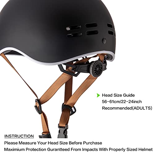 Exclusky Bike Helmet Adult, Urban Cycle Helmet Adjustable Skateboard Scooter Skating Bicycle Commuter Helmet for Men Women - Image 3