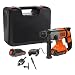 Produktbild Black+Decker 18V SDS-plus Akku-Kombihammer (1,2 Joule, für effektives Bohren, Schlagbohren und leichte Meißelarbeiten, LED-Arbeitsleuchte, inkl. 2x Akkus, Ladegerät, Koffer, 1x 6mm Bohrer) BCD900E2K