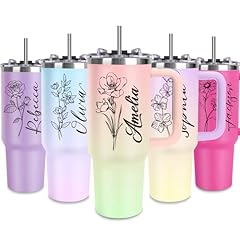 40 oz Tumbler - Birth Month Flower