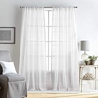 Martha Stewart Glacier Coppia Tende A Pannello Trasparenti 213 Cm – Colore Argento
