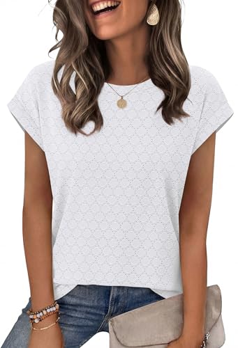Image of Alaroo Womens Summer Tops Short Sleeve Shirts Crew Neck Tshirt Cute Trendy Tunic Blouses (S-3XL)