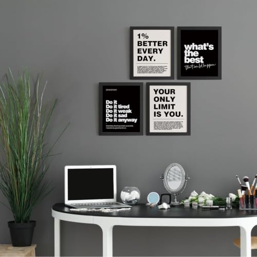 Image of DAKSHESTRY ARTWORKS Superhero Motivational Wall Art Set of 3 | Premium Framed Posters for Bedroom, Living Room & Office | Red Theme Modern Wall Decor | Ready to Hang