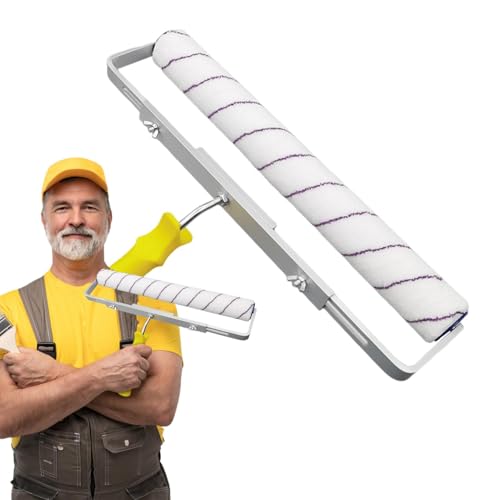 Juego de rodillos de pintura de 18 pulgadas, rodillo de pintura, rodillo de pintura resistente con marco para techos, rodillo de piso sin costuras con diseño liviano, rodillo de pintura ancho para par
