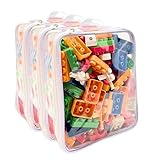 Kit 3 Necessaire Organizador Brinquedos Infantil de Plastico Transparente Blocos de montar C/Zíper - bubag