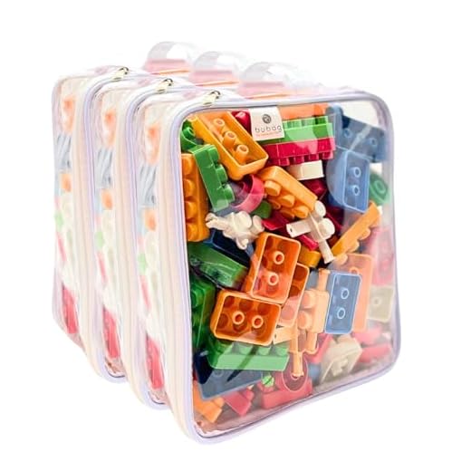 Kit 3 Necessaire Organizador Brinquedos Infantil de Plastico Transparente Blocos de montar C/Zíper - bubag
