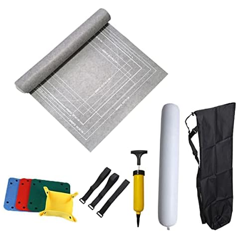 TINYOUTH Jigsaw Puzzle Board Set for 1000/1500/2000pcs Puzzle, 1.5mm Foldable Jigsaw Mat Puzzle Storage with Puzzle Trays/Inflator/Bag/Straps for Round Square & Rectangle Puzzle, Grey Cover