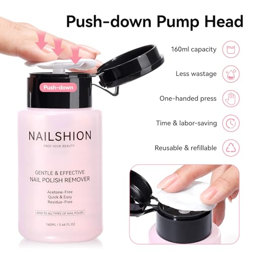Image of Nail Polish Remover, Non-acetone, 3-5s Quick Removal, Pump Design