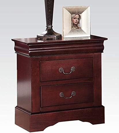 Miniatura 1 de HomeRoots Classic Cherry Finish - Mesita de noche de madera con 2 cajones