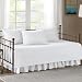 Comfort Spaces - Kienna Daybed Set - Stitched Quilt Pattern - 5 Pieces - White - Includes 1 Bed Spread, 1 Bed Skirt and 3 Pillow Cases