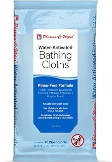 Pharma-C-Wipes Water Activated Bathing Cloths - Rinse Free - Thick, Pretreated Washcloths