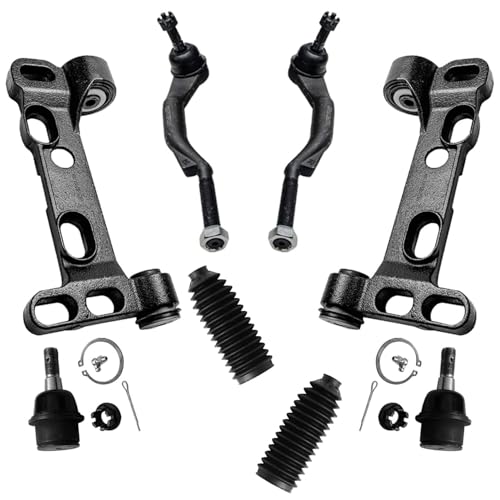 Image of Detroit Axle - 14pc Front End Kit for 2008-2009 Chevy Trailblazer GMC Envoy 2008 Saab 9-7X, 2 Lower Control Arm Brackets 4 Upper & Lower Ball Joints 2 Sway Bars 4 Tie Rods 2 Boots Replacement