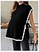 SHENHE Women's Maternity Sweater Vest Mock Neck Open Side Tie Sleeveless Knit Maternity Sweater Pullover Black Large