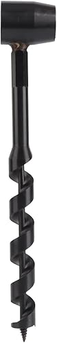 Miniatura 6 de Taladro manual de barrena de acero al carbono negro, excavadora de madera de supervivencia portátil de alta dureza para carpintería silvestre
