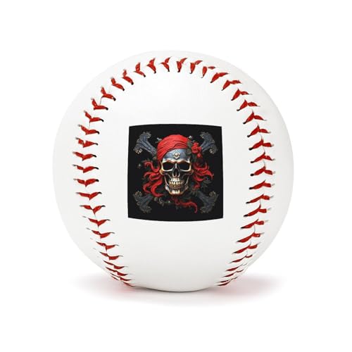 Balle de baseball en cuir imprimé pirate 7,1 cm haute résistance