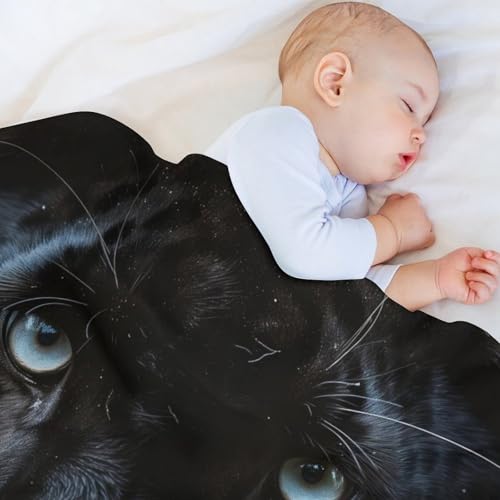 YCZWYXX Cute Black Leopard Blanket Gifts for Women Kids, Realistic Wild Big Cat Fleece Blankets, Cozy Plush Flannel Throw for Couch, Bed, Living Room Decor 50"x60" by YCZWYXX - Used condition - Image 5