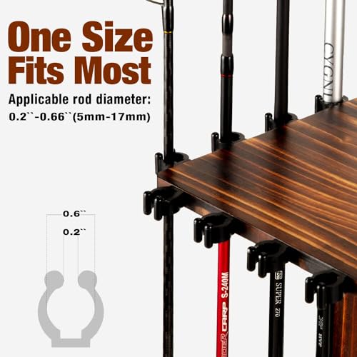 Ghosthorn Fishing Rod Holder for Garage,Wood Floor Pole Rack for Men Gift by Ghosthorn - Used condition - Image 4
