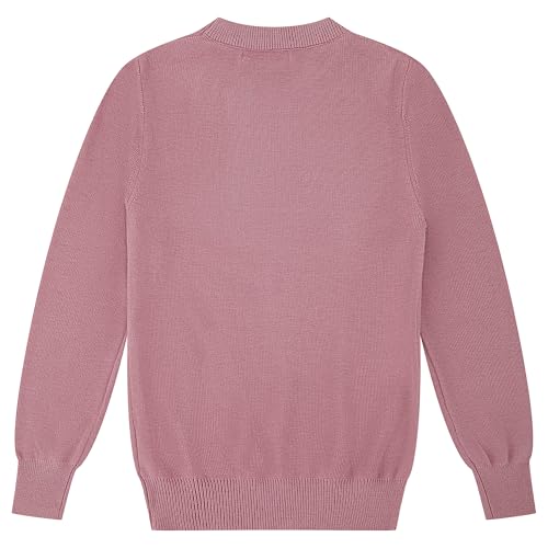 Image of CUNYI Boys Girls Crewneck Sweater Long Sleeve School Uniform Pullover Thermal Wool Solid Knit Top
