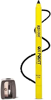 Recode On Point Kajal With Sharpener 1.5 G | Smudgeproof and Waterproof | Intense Black Color | One Stroke Application | L...