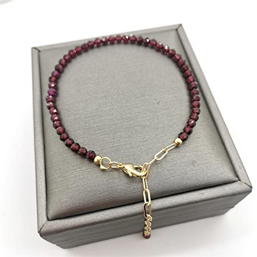 Bracelet Grenat et or 14K pour femme bijou délicat artisanal