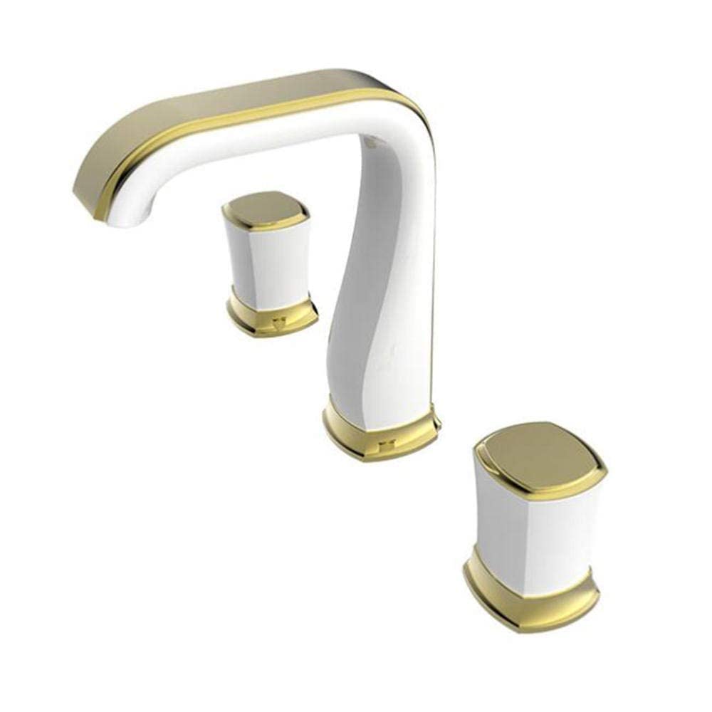 Rubinetto Miscelatore per lavabo a 3 Fori in Ottone, Rubinetto sottotop con Doppia Maniglia per Acqua Calda e Fredda, Necessario per Il Bagno.